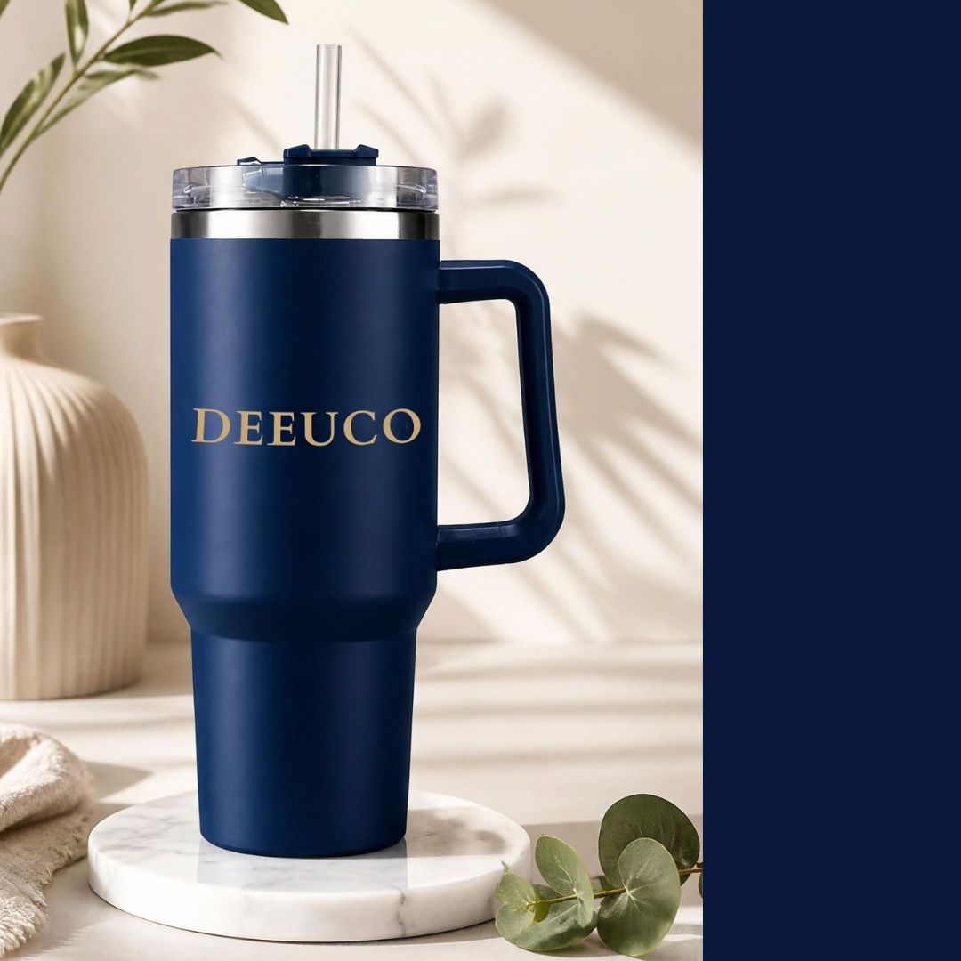 Tumbler 1200 Thermo steel Double Wall Vacuum Insulated Stainless Steel Tumbler with Handle 1200ml,Travel Mug with Steel Straw, Hot & Cold Beverage Flask, Blue