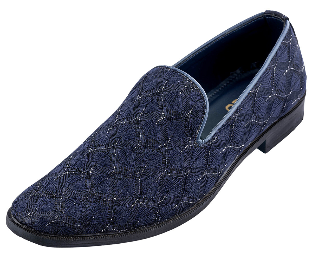 Loafer Shoes For Sherwani Men's Ethnic Premium Navy Blue Wedding