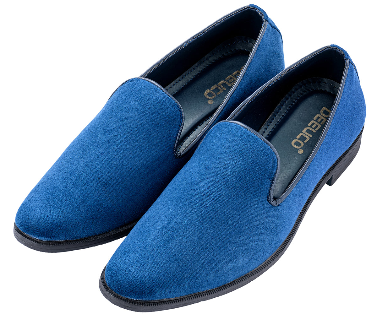 Men's Ethnic Premium Plain Blue Velvet Nagra/Shoes/jutti