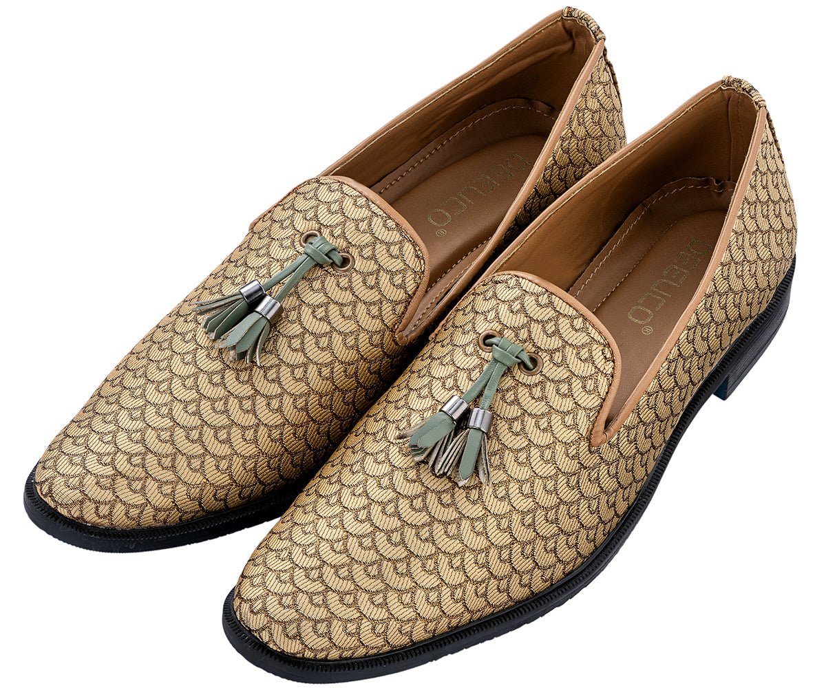 Men's Ethnic Premium Plain Metallic Golden Wedding and sherwani jutti/Shoes