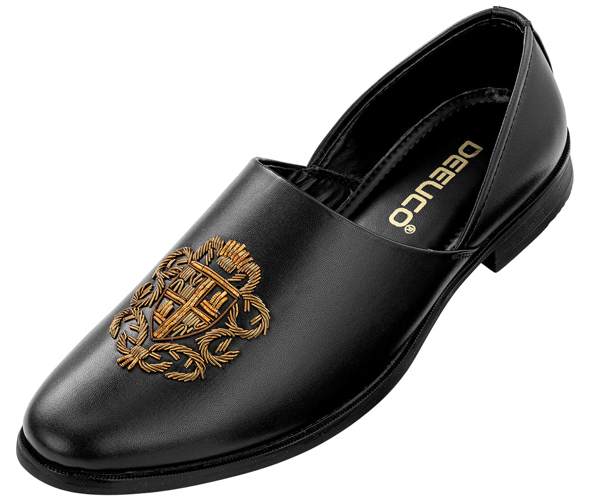Deeuco Premium Black Traditional Zardozi embroidery Jutti