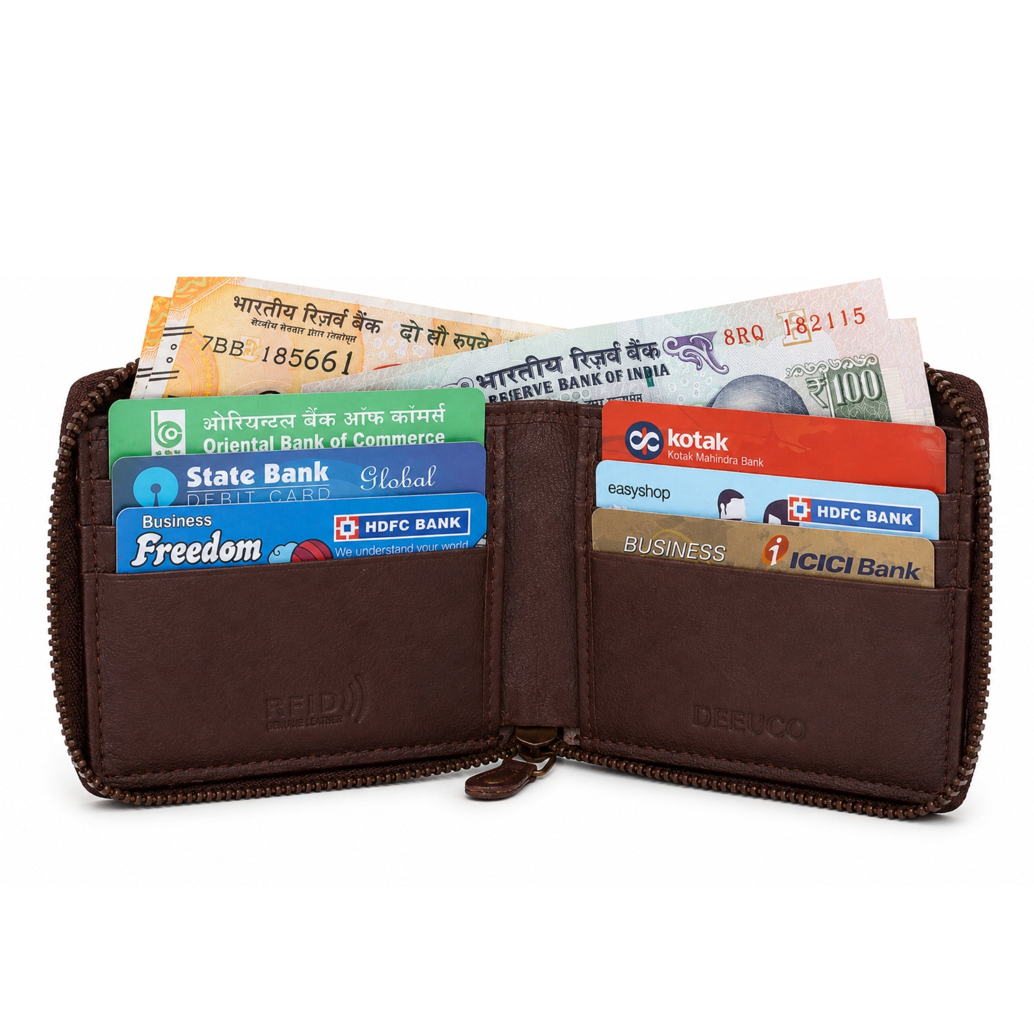 Deeuco Men's Brown Genuine Leather Wallet