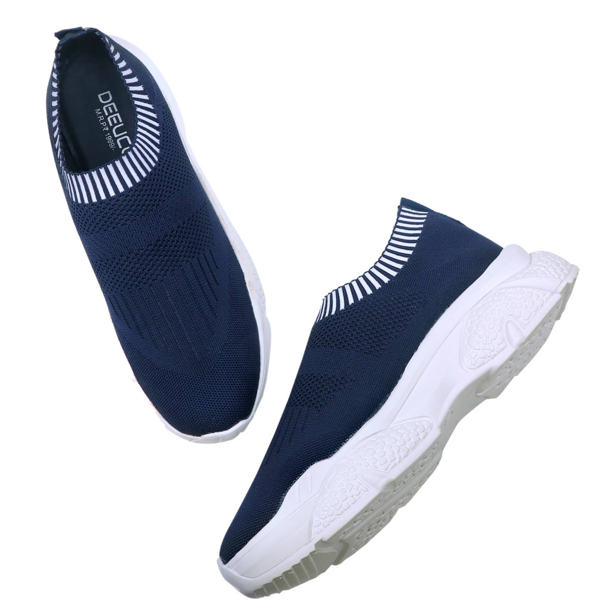 Comfortable athletic shoes for women with shock-absorbing sole and breathable fabric upper.