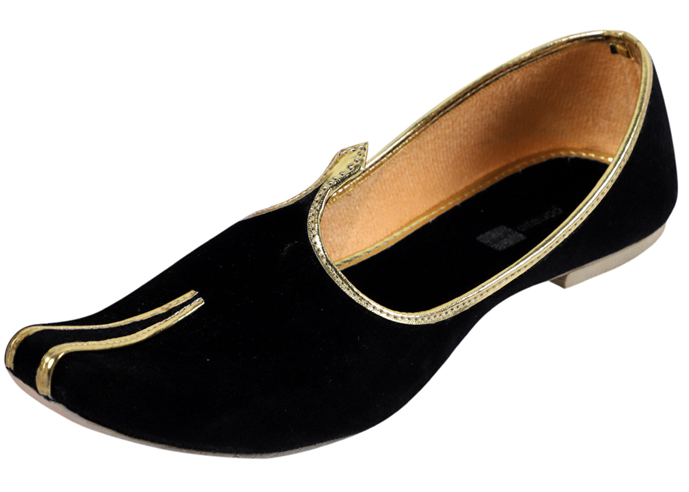 DEEUCO Men's Traditional Black Velvet Wedding and Sherwani Jutti,Mojari