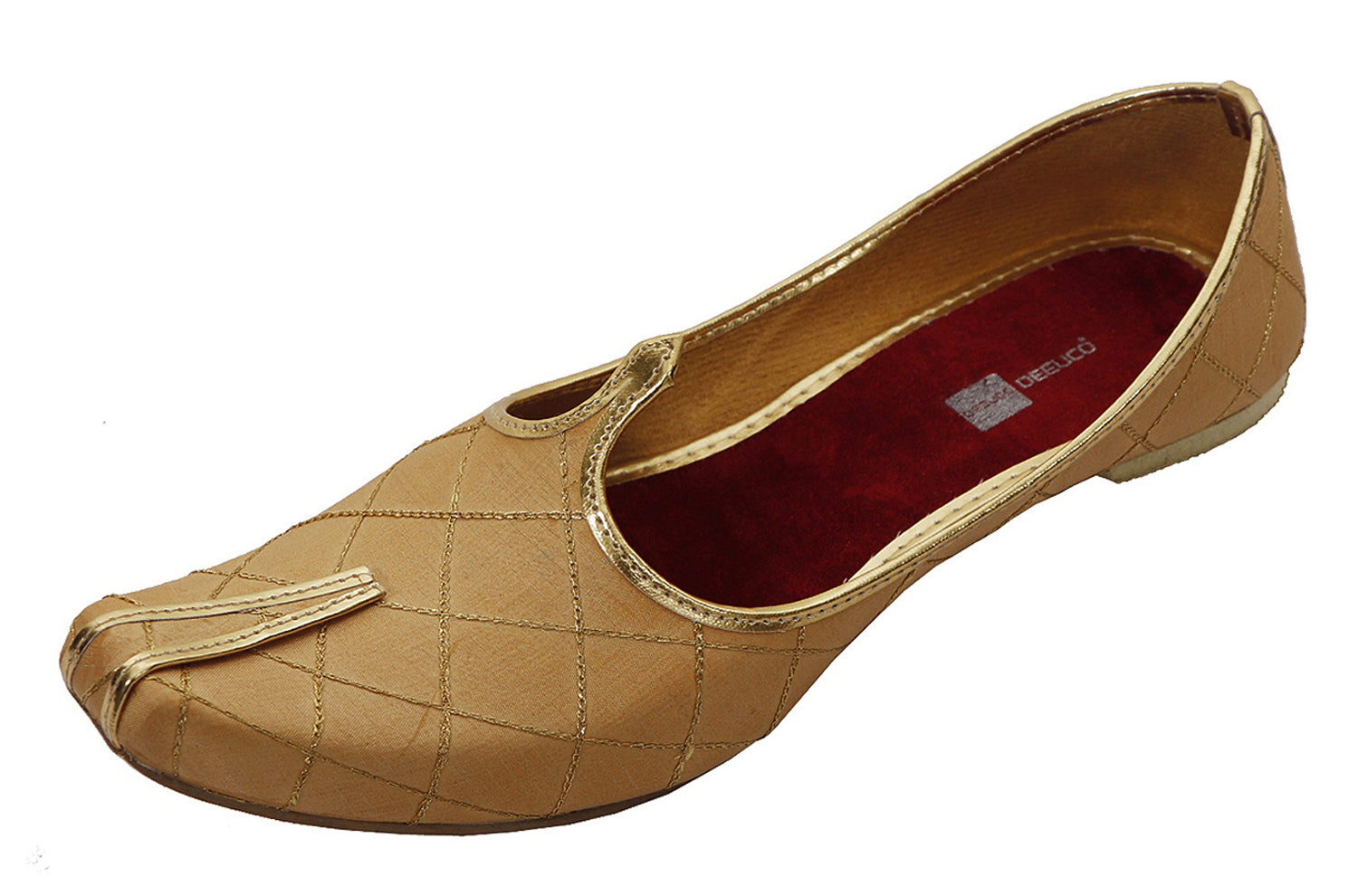 DEEUCO Men's Ethnic Golden Wedding and Sherwani Jutti, Mojari