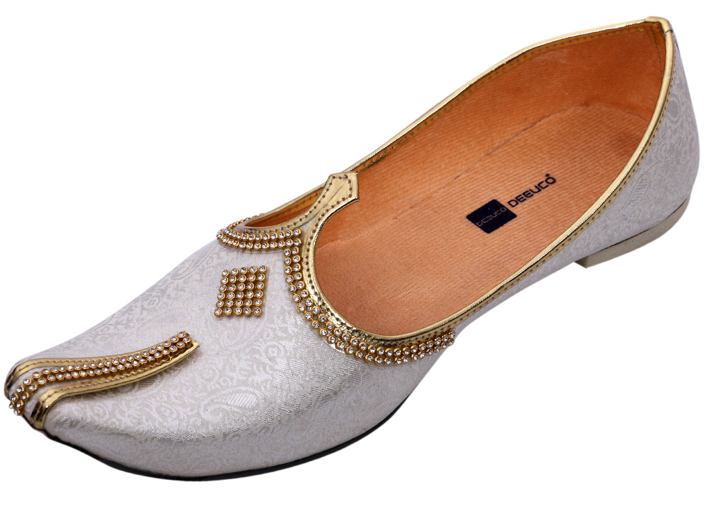 DEEUCO Men's Ethnic Cream Wedding and Sherwani Jutti, Mojari