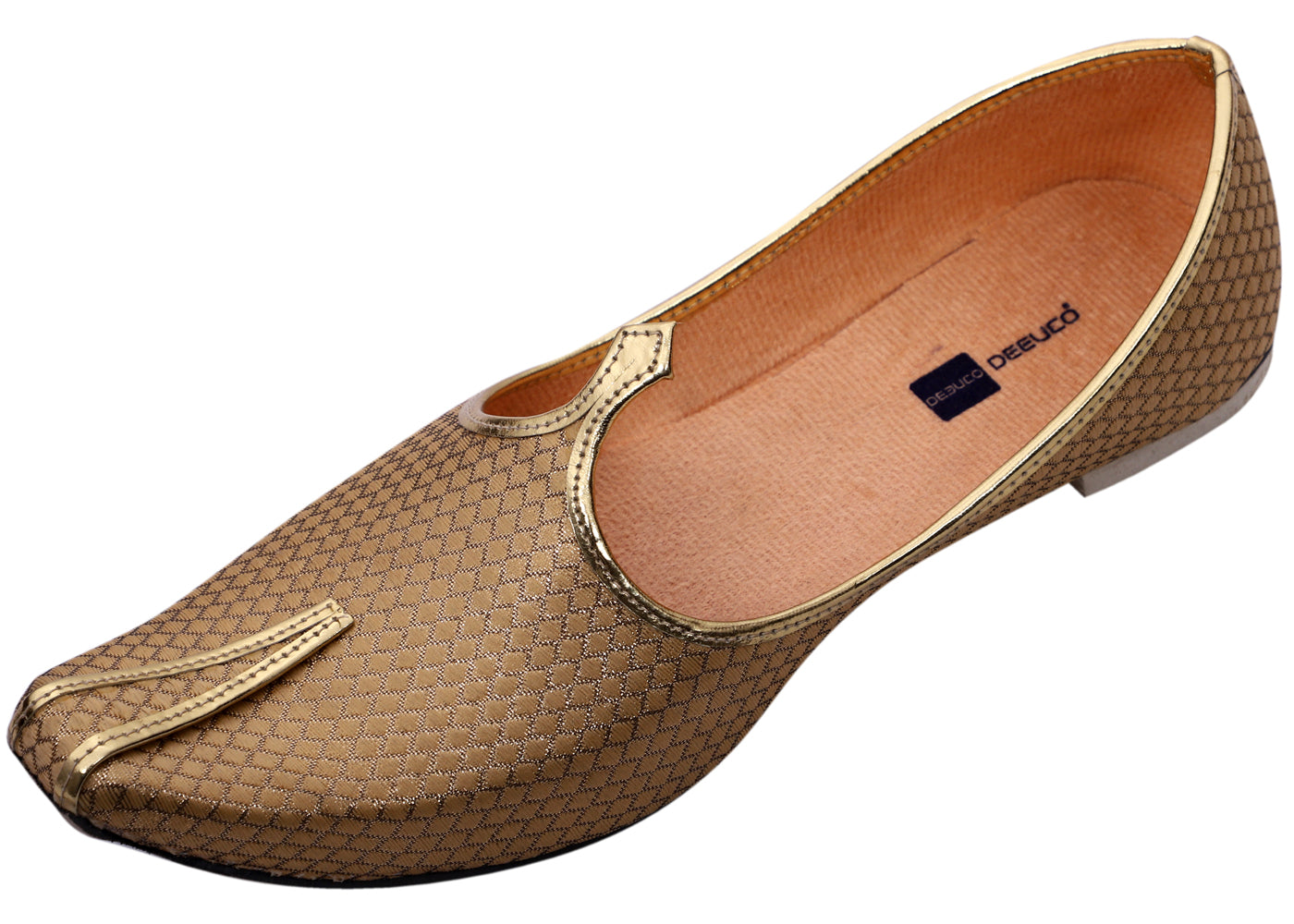 DEEUCO Men's Ethnic Golden Wedding and Sherwani Jutti, Mojari