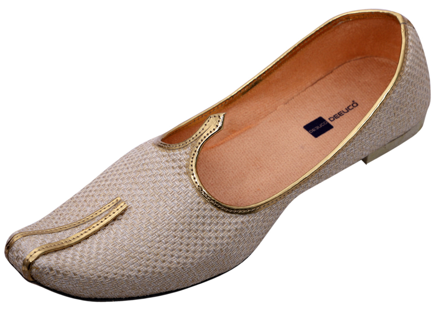 DEEUCO Men's Ethnic Cream Wedding and Sherwani Jutti, Mojari