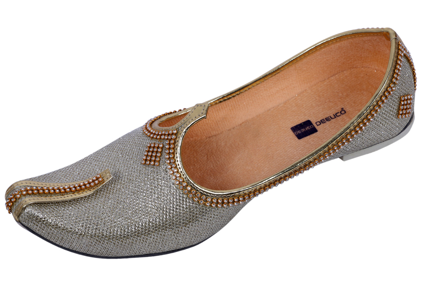 DEEUCO Men's Ethnic Golden Wedding and Sherwani Jutti, Mojari