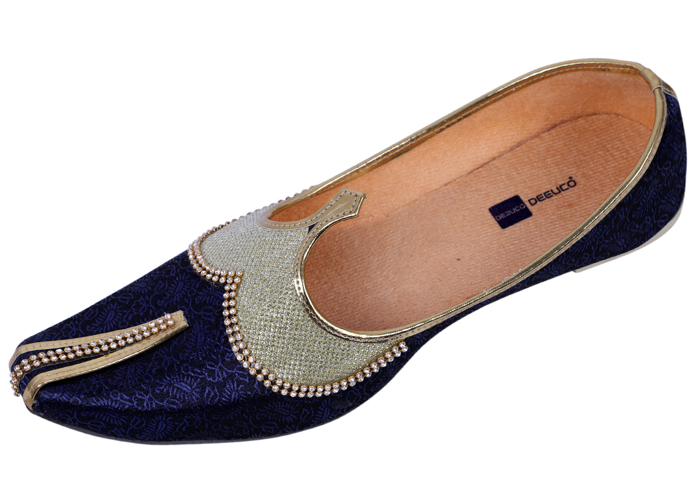 DEEUCO Men's Ethnic Golden Wedding and Sherwani Mojari, Jutti