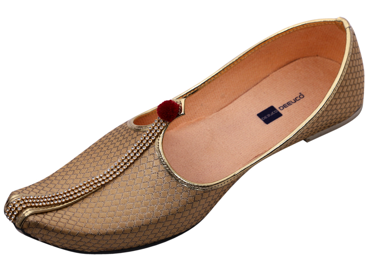 DEEUCO Men's Ethnic Golden Wedding and Sherwani Jutti, Mojari