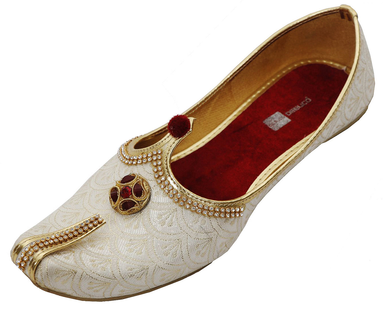 DEEUCO Men's Ethnic Premium Designer Cream Wedding and Sherwani Jutti, Mojari