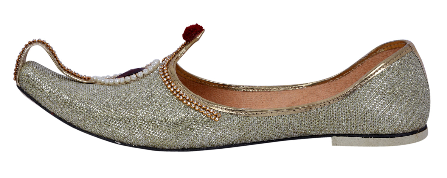 DEEUCO Men's Ethnic Golden Wedding and Sherwani Jutti, Mojari