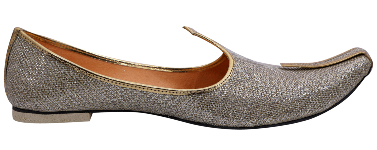 DEEUCO Men's Ethnic Golden Wedding and Sherwani Jutti, Mojari