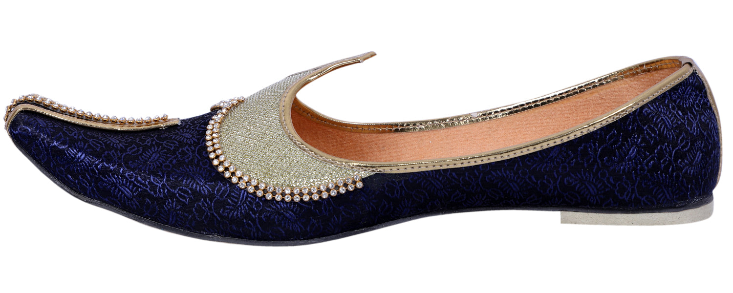 DEEUCO Men's Ethnic Golden Wedding and Sherwani Mojari, Jutti