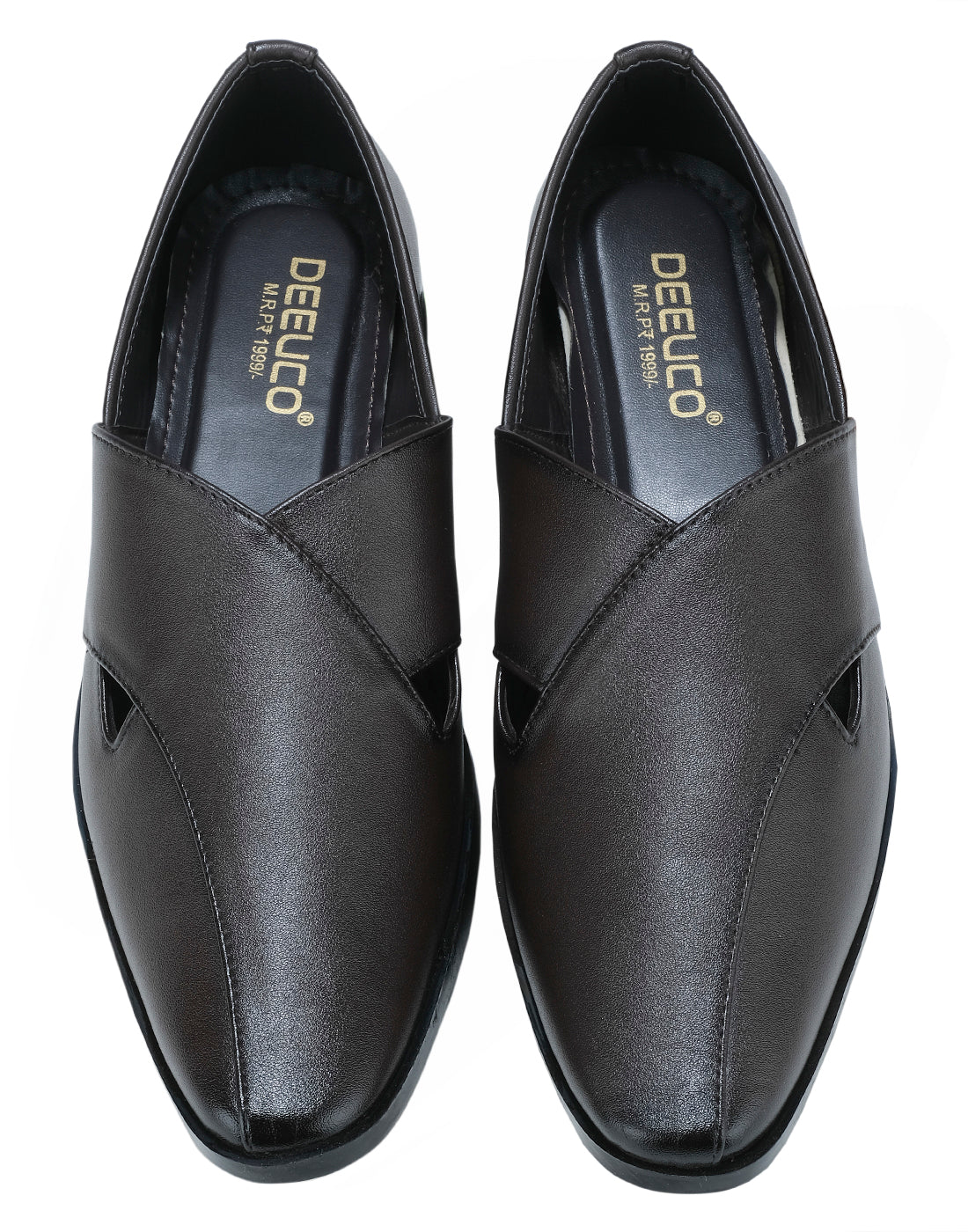 Deeuco Men's Criss-Cross Brown Peshawari Sandals