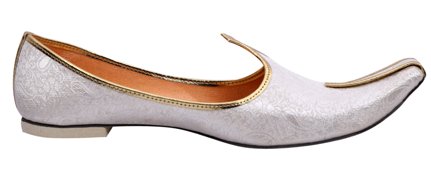 DEEUCO Men's Ethnic Cream Wedding and Sherwani Jutti, Mojari