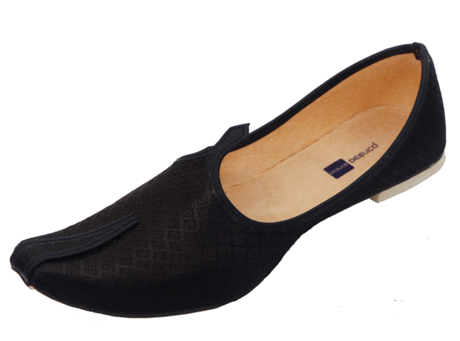 DEEUCO Men's Ethnic Premium Black Wedding and Sherwani Jutti, Mojari