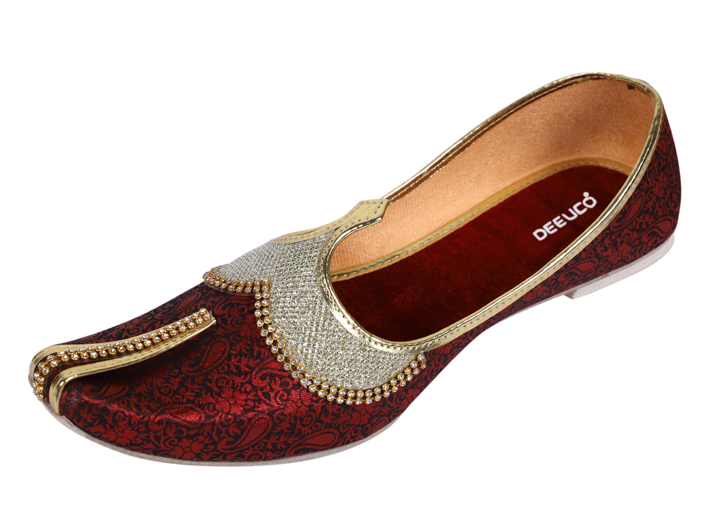 DEEUCO Men's Ethnic Designer Fabric Jutti,Mojari