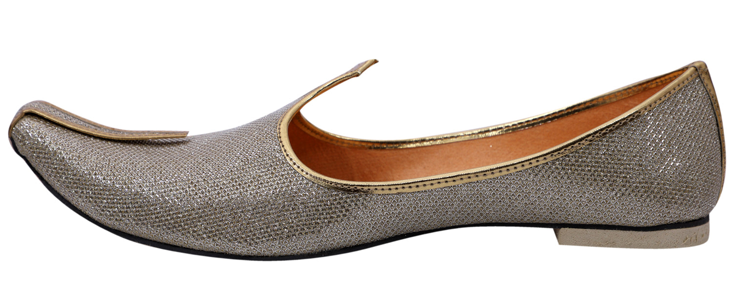 DEEUCO Men's Ethnic Golden Wedding and Sherwani Jutti, Mojari