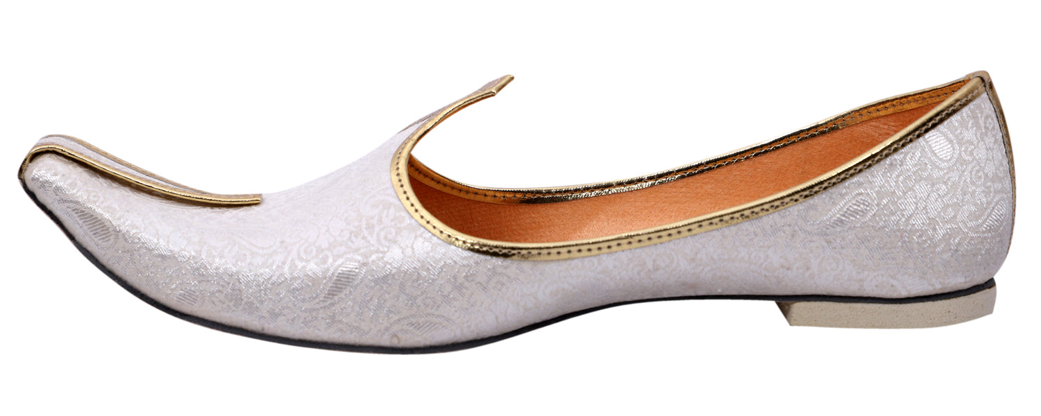 DEEUCO Men's Ethnic Cream Wedding and Sherwani Jutti, Mojari