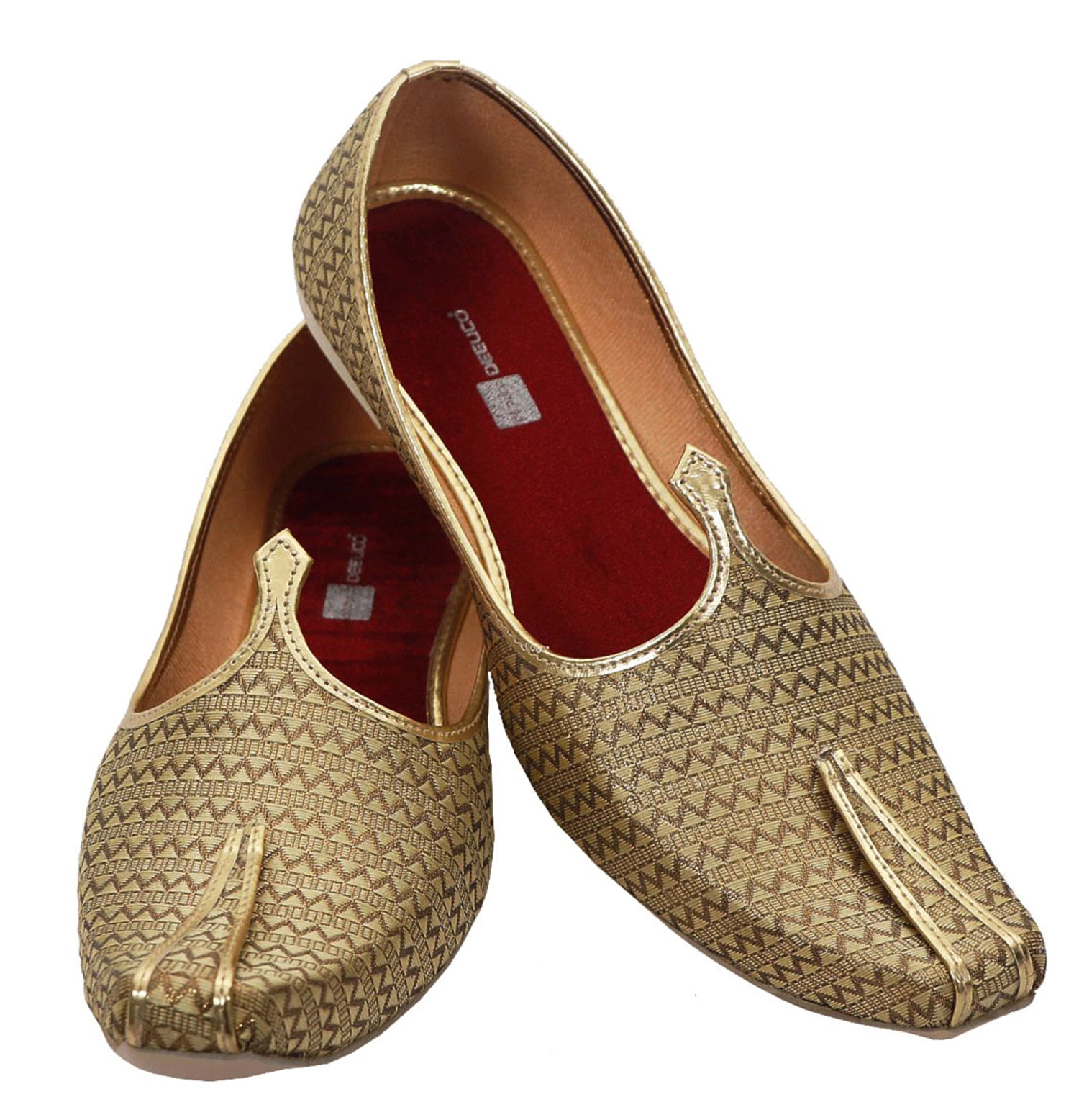 DEEUCO Men's Premium Golden Wedding and Sherwani Jutti, Mojari