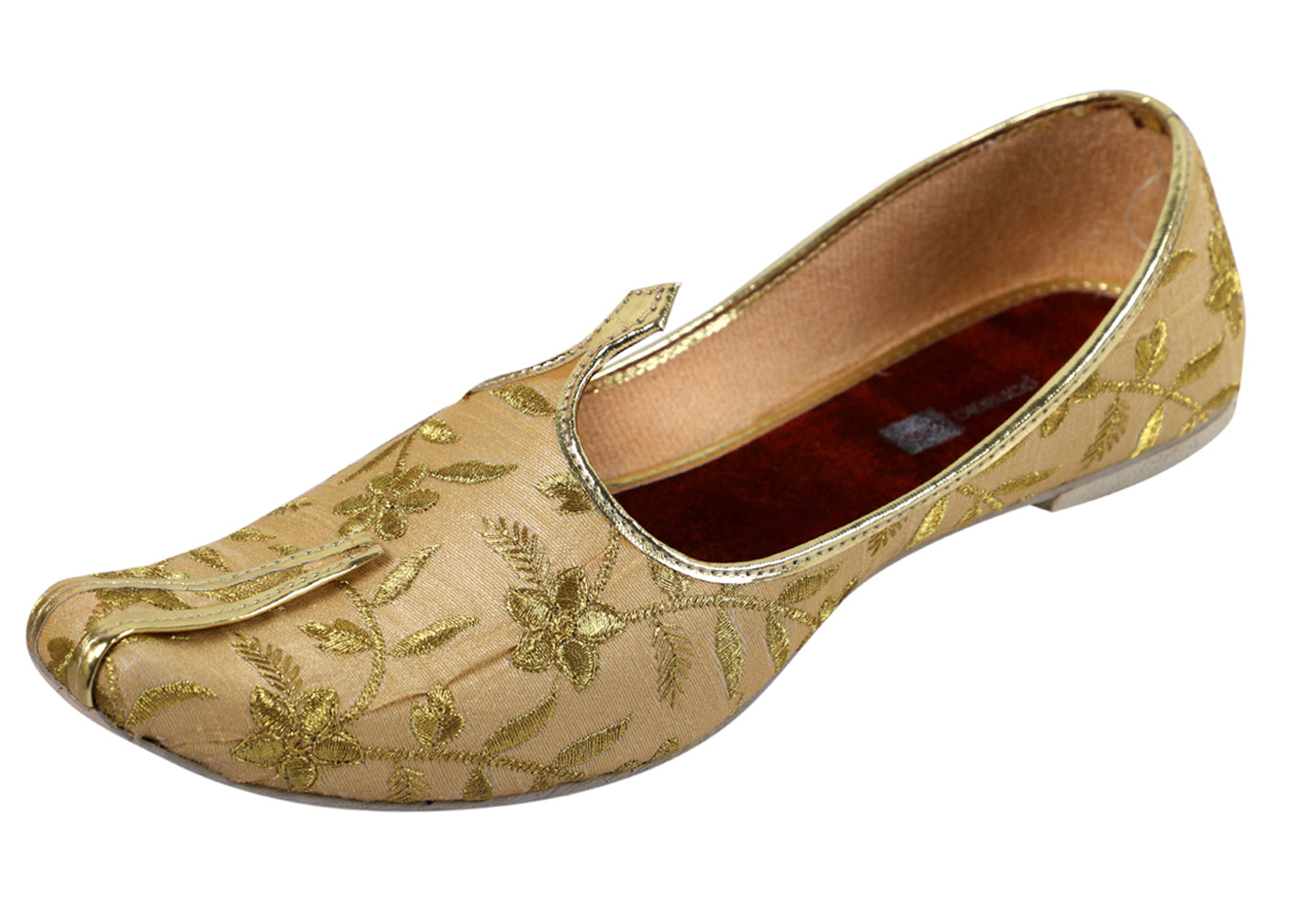 DEEUCO Men's Tradition Golden Embroidery Wedding and Sherwani Jutti,Mojari