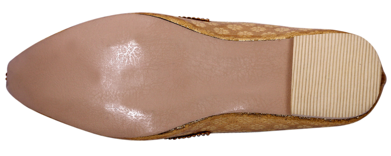 DEEUCO Men's Ethnic Golden Wedding and Sherwani Jutti, Mojari