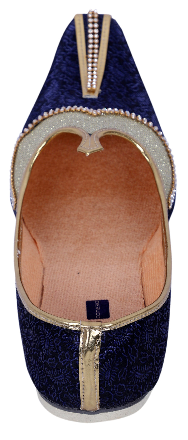 DEEUCO Men's Ethnic Golden Wedding and Sherwani Mojari, Jutti