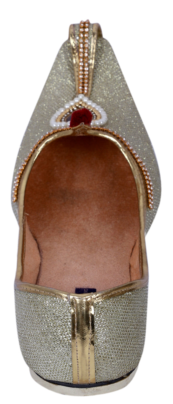 DEEUCO Men's Ethnic Golden Wedding and Sherwani Jutti, Mojari