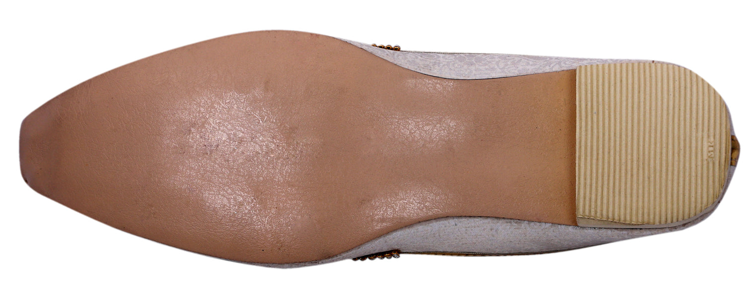 DEEUCO Men's Ethnic Cream Wedding and Sherwani Jutti, Mojari