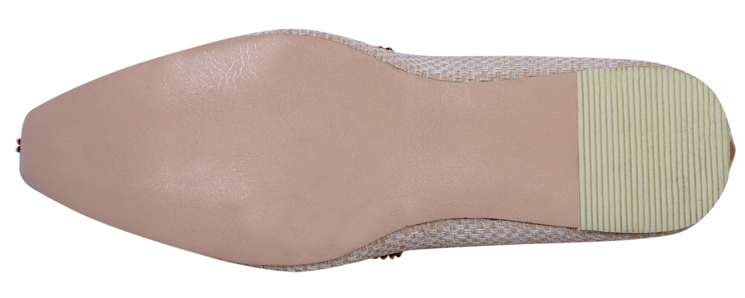 DEEUCO Men's Ethnic Cream Jute Wedding and Sherwani Jutti, Mojari