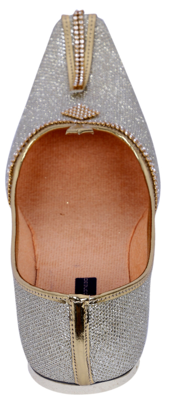 DEEUCO Men's Ethnic Golden Wedding and Sherwani Mojari, Jutti