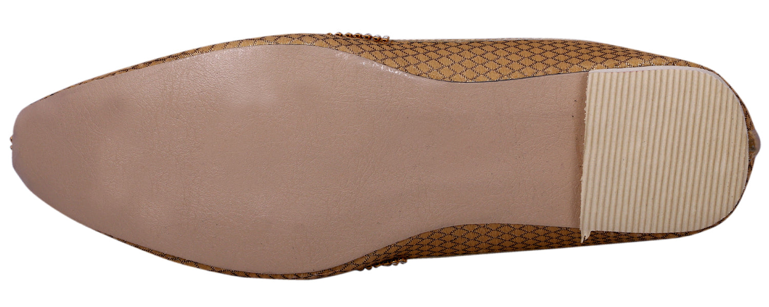 DEEUCO Men's Ethnic Golden Wedding and Sherwani Jutti, Mojari