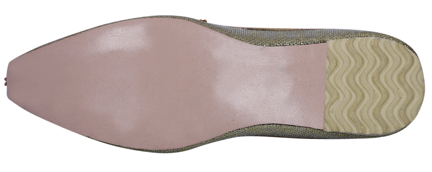 DEEUCO Men's Ethnic Golden Wedding and Sherwani Jutti, Mojari