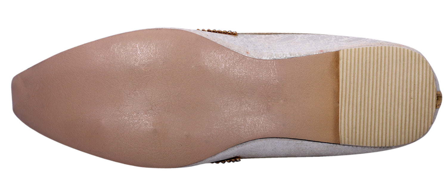 DEEUCO Men's Ethnic Cream Wedding and Sherwani Jutti, Mojari