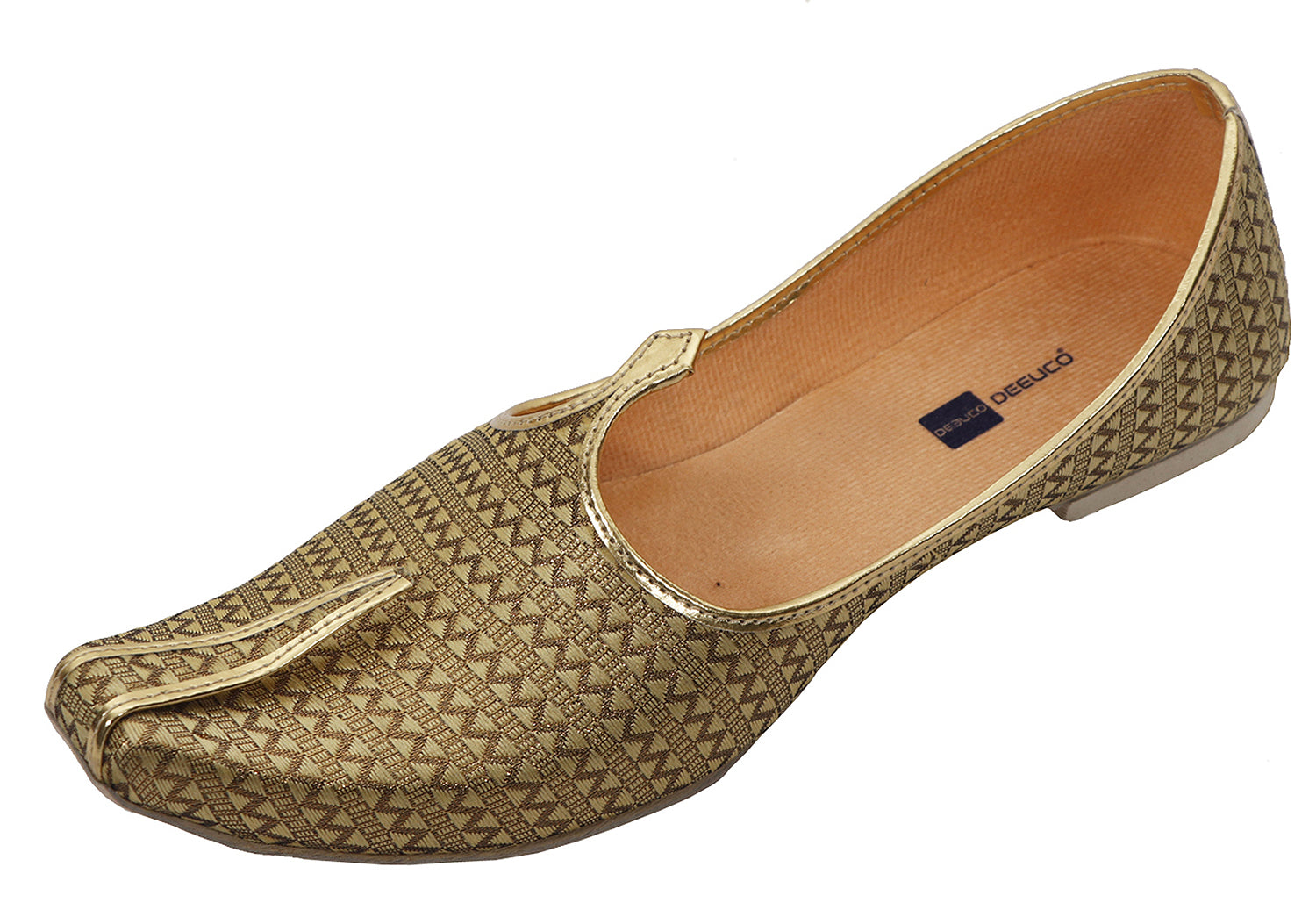 DEEUCO Men's Ethnic Golden Wedding and Sherwani Jutti, Mojari