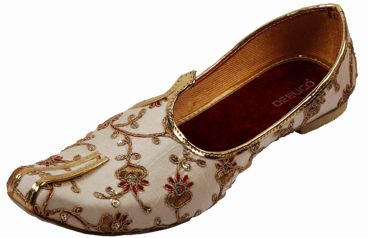 DEEUCO Men's Ethnic Golden Embroidery Design Wedding and Sherwani Jutti,Mojari…