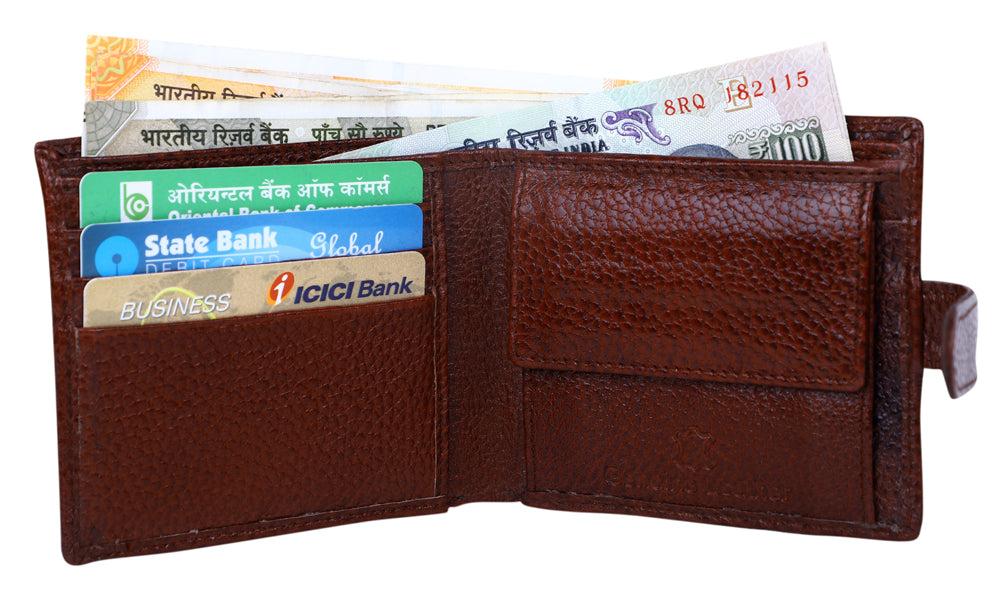 Deeuco Men's Brown premium Leather Wallet