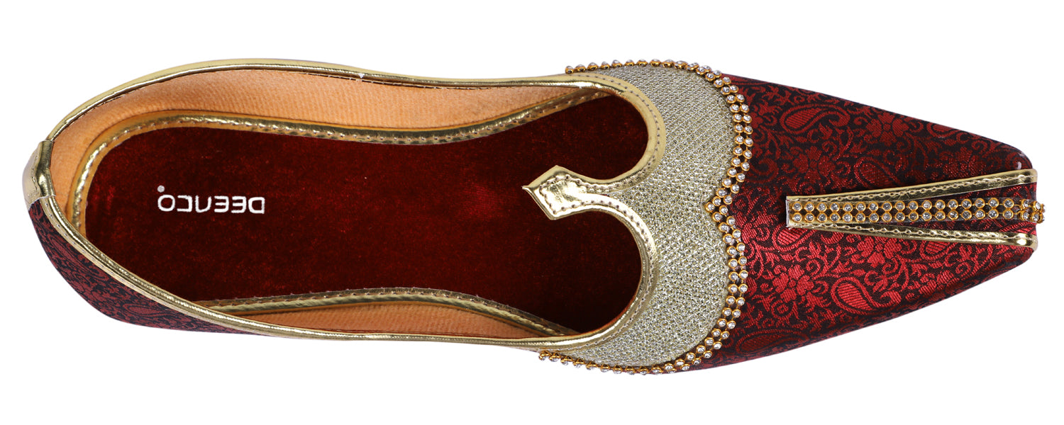 DEEUCO Men's Ethnic Designer Fabric Jutti,Mojari