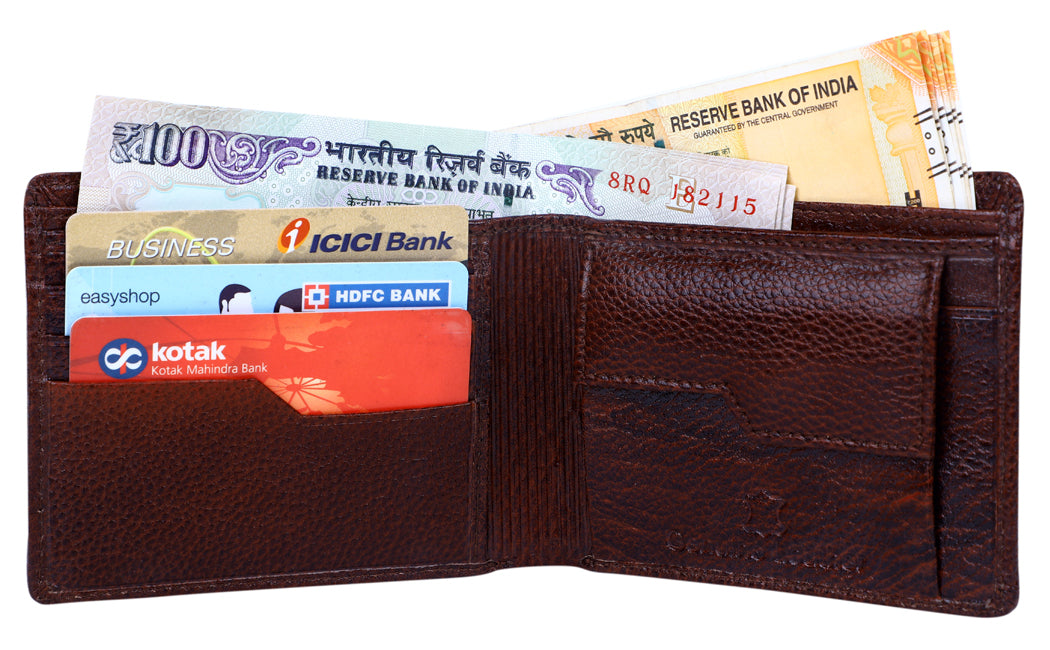 Deeuco Men's Brown Genuine Leather Wallet