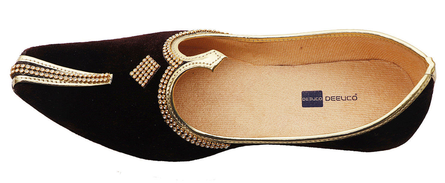 DEEUCO Wedding and Sherwani Mojari,Jutti for Men, Velvet