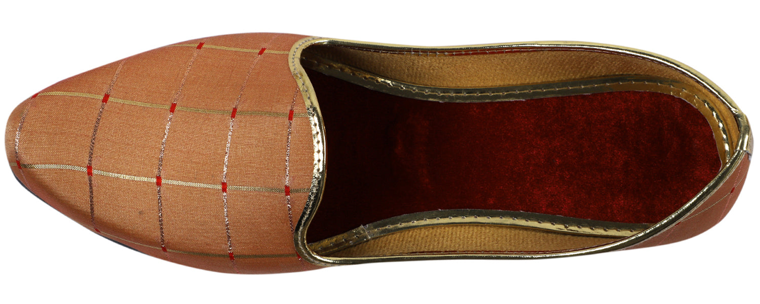 DEEUCO Men's Ethnic Copper Punjabi Wedding and Sherwani Jutti,Mojari