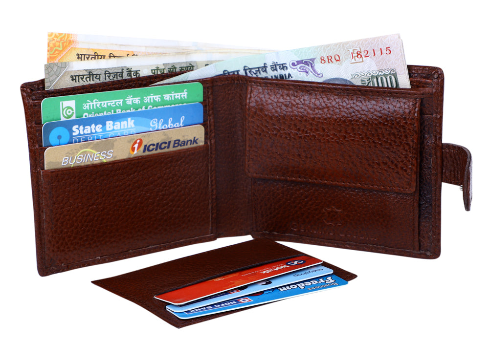 Deeuco Men's Brown premium Leather Wallet