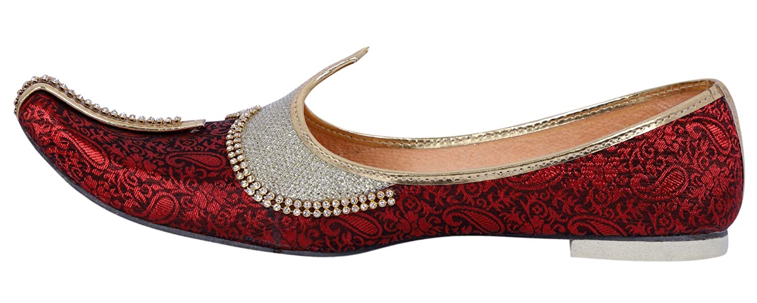 DEEUCO Men's Traditional Maroon Wedding and Sherwani Jutti,Mojari