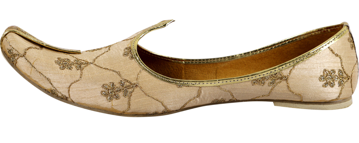 DEEUCO Men's Traditional Golden Embroidery Wedding and Sherwani Jutti