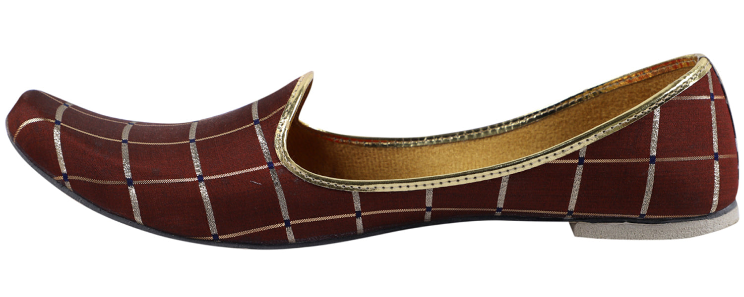 DEEUCO Men's Ethnic Maroon Wedding and Sherwani Jutti,Mojari