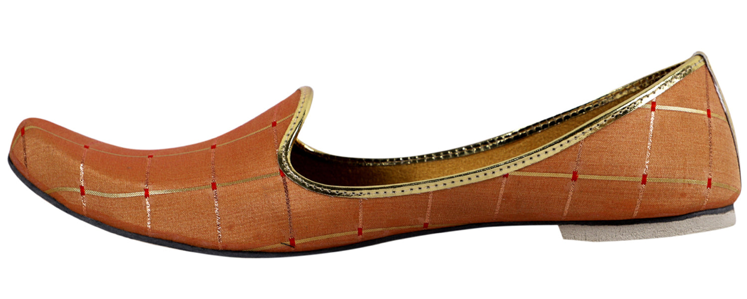 DEEUCO Men's Ethnic Copper Punjabi Wedding and Sherwani Jutti,Mojari