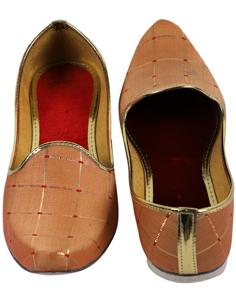 DEEUCO Men's Ethnic Copper Punjabi Wedding and Sherwani Jutti,Mojari