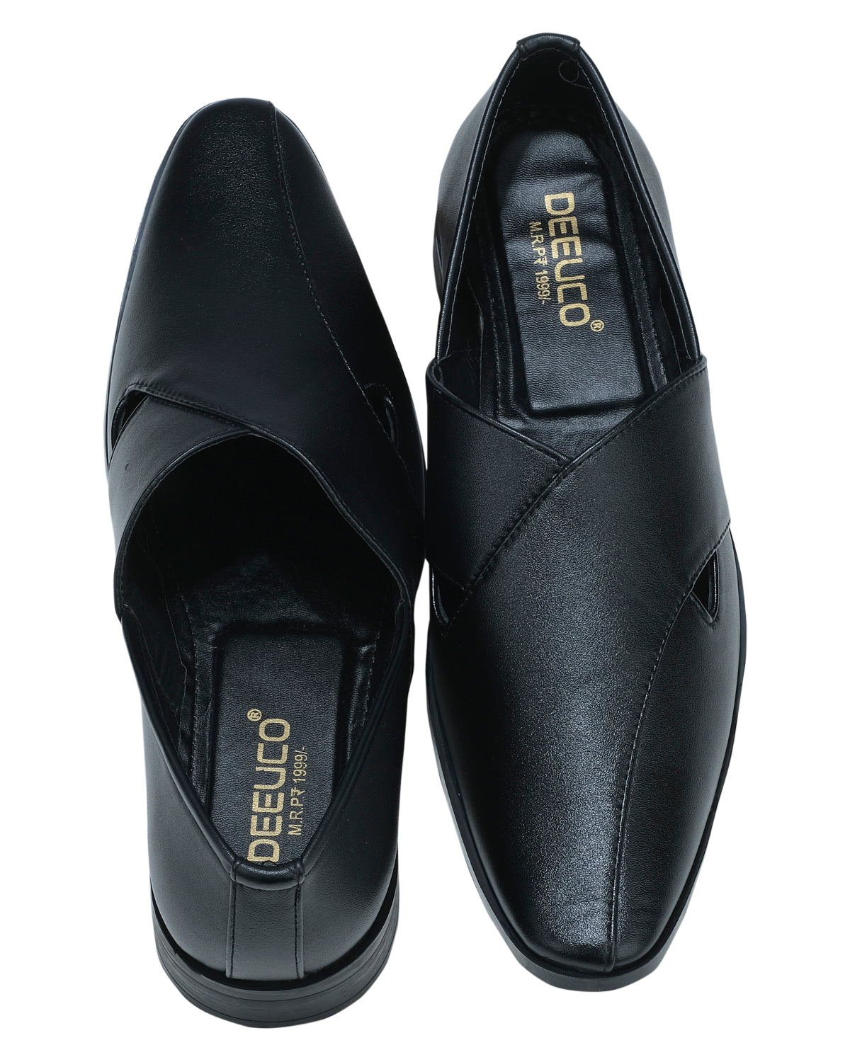 Deeuco Men's Criss-Cross Black Peshawari Sandals